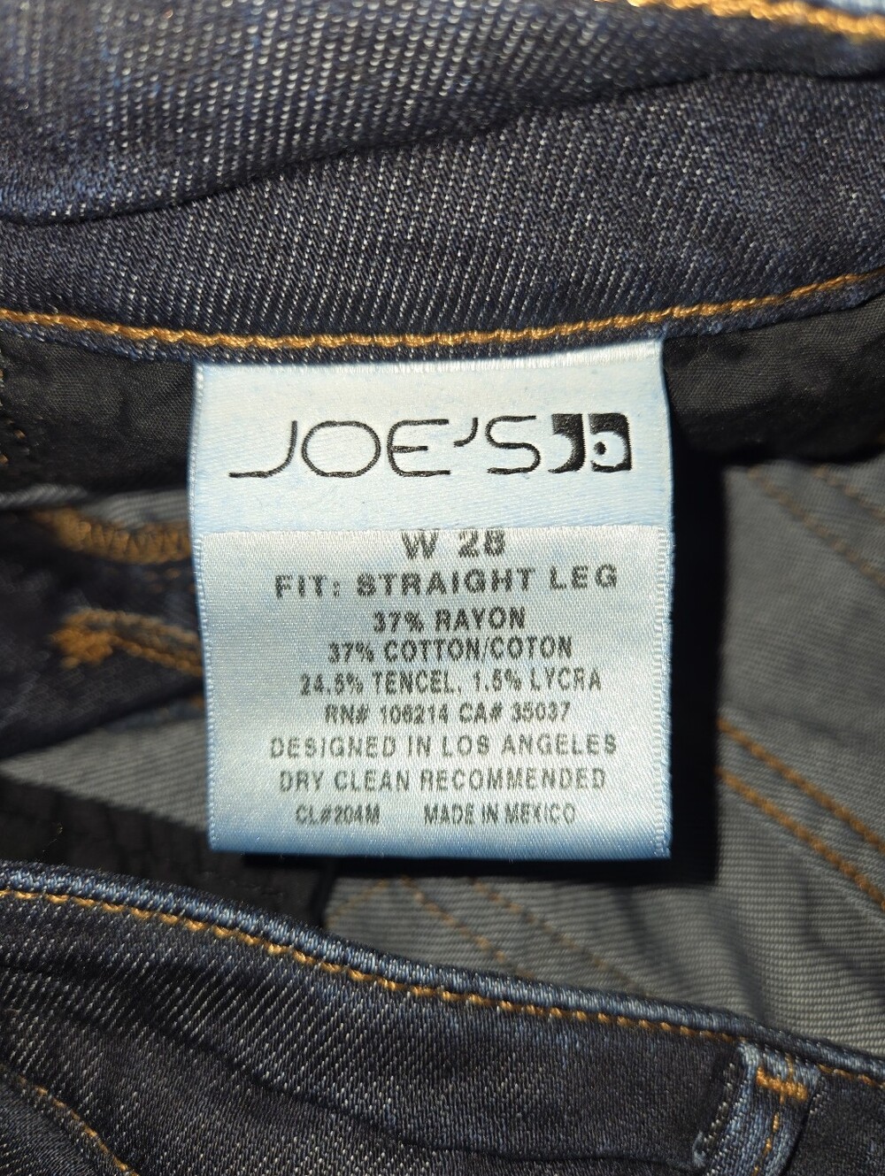 Joe's Jeans Geraldine Dark Wash Stretch Straight Leg Texa5244 Jeans-NNT - Picture 6 of 7